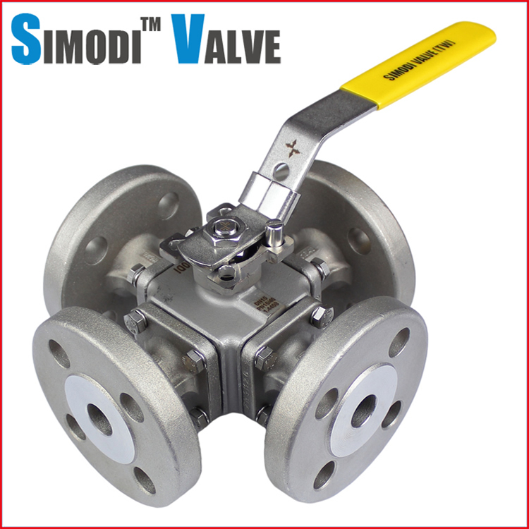 Four-Way Flanged Ball Valve