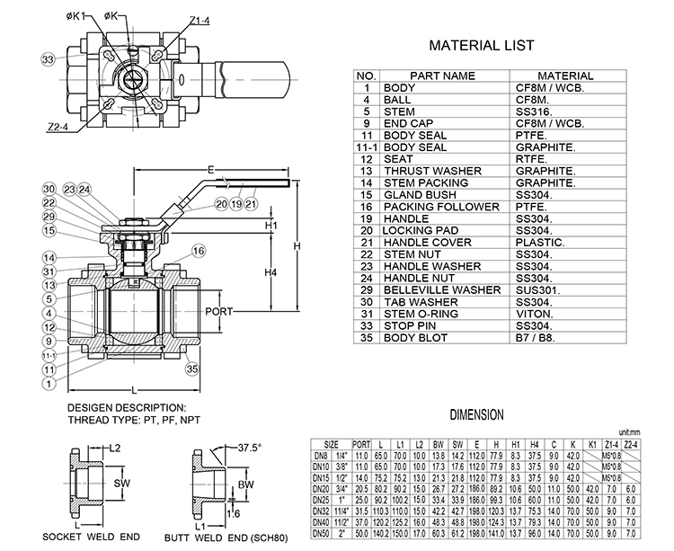 SIMODI 2000 PSI Ball Valve Drawing Files
