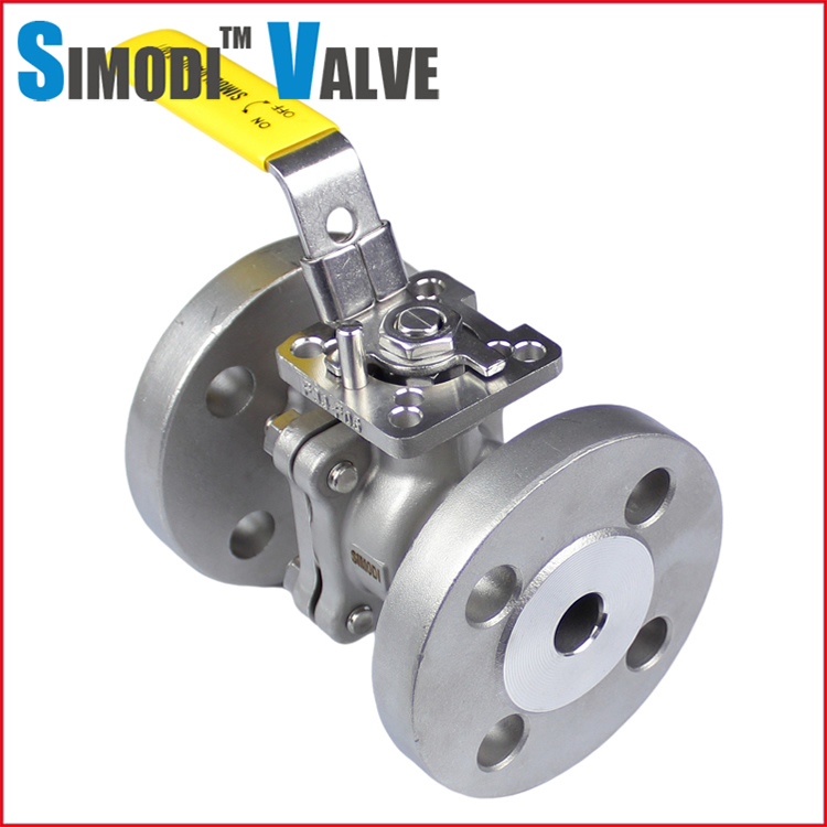 Two-piece direct-mounted platform flanged ball valve