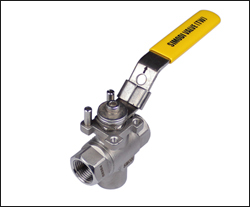 three way screwed ball valve