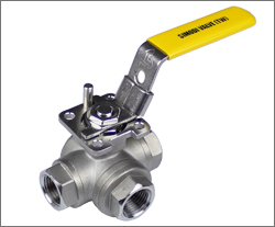 three way screwed ball valve