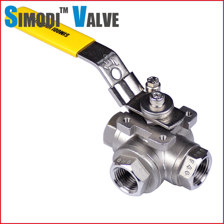 Three Way Screwed Ball Valve